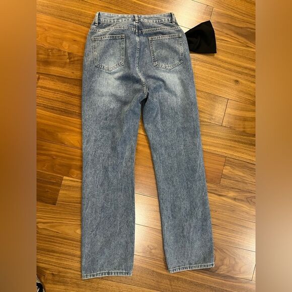 Micas womens black bow Jeans size S NWT - Picture 8 of 12